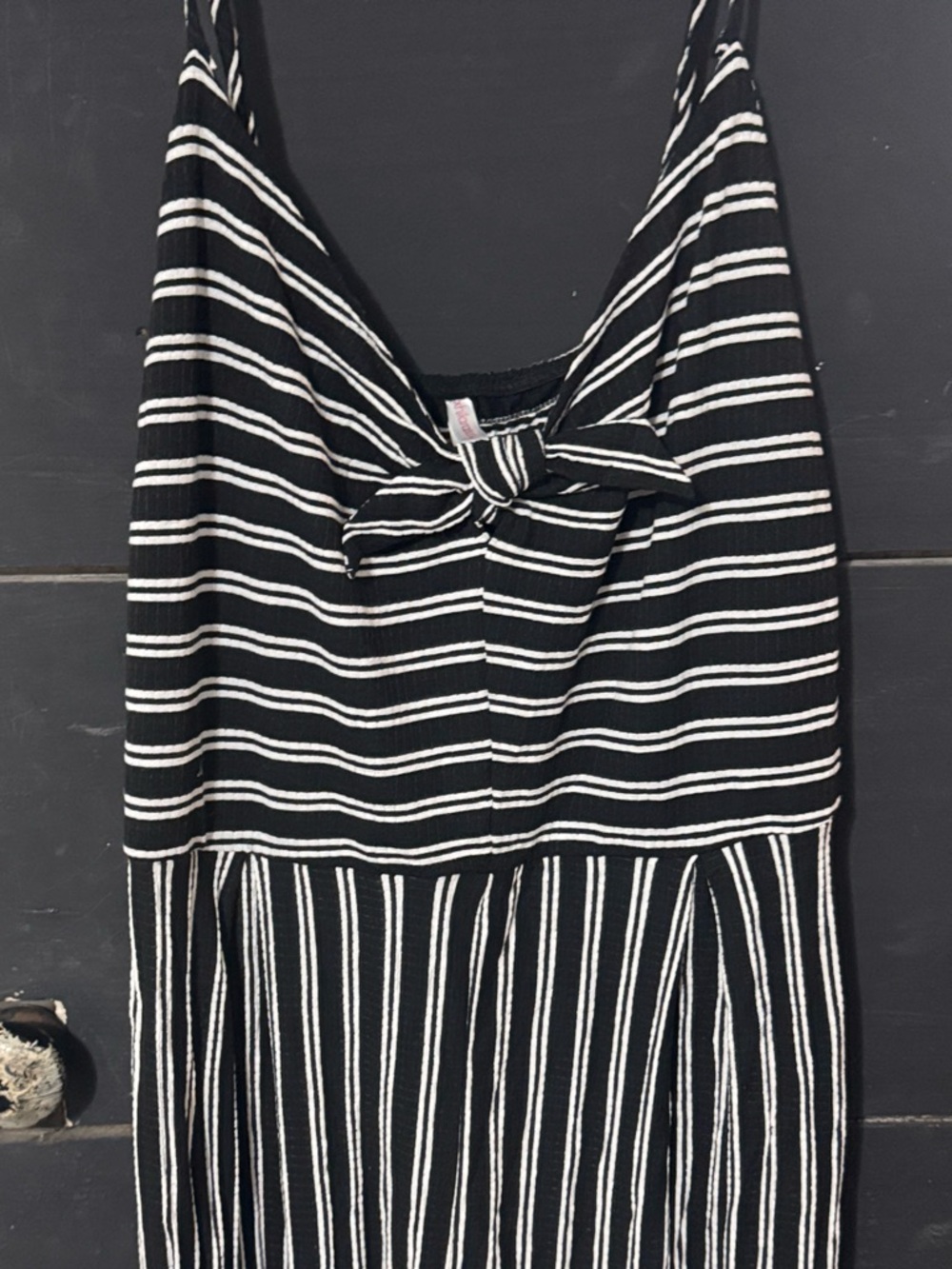 Target Black and White Striped Knot-Front Maxi Dress